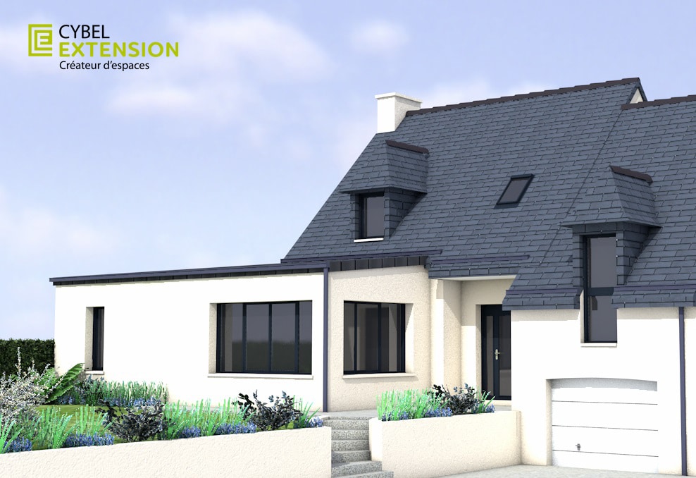 Projection 3D de l'extension de maison