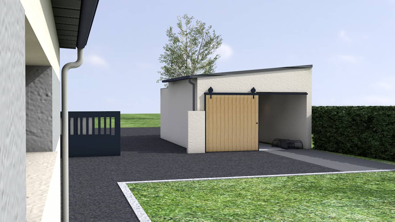 Projection de l'hangar en annexe